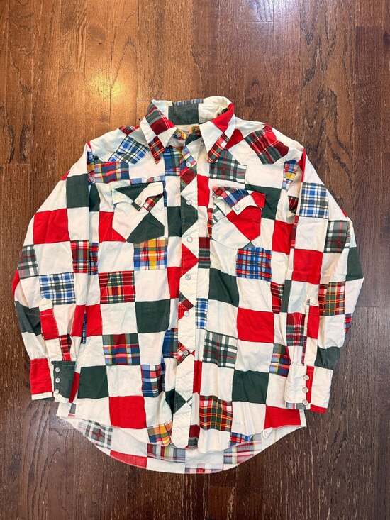 H Bar C Ranchwear Other - Vintage 70s H Bar C Ranchwear Multi-Color Patchwork Western Pearl Snap Shirt